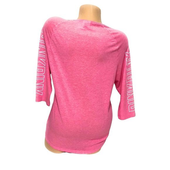 Victoria's Secret PINK‎ EXTRA SMALL Graphic T-shirt 3/4 Sleeve Lightweight NEW - Picture 3 of 3